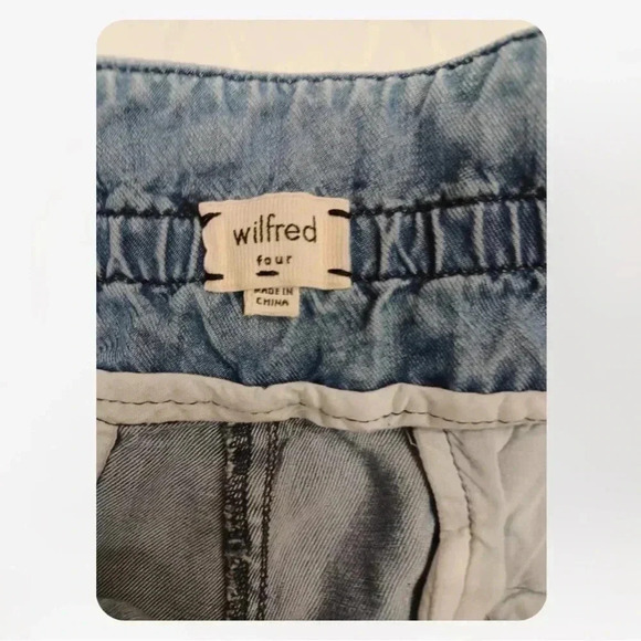 Wilfred Aritzia Lightweight Light Wash Paper Bag Waist Pants Size 4 - Picture 11 of 13